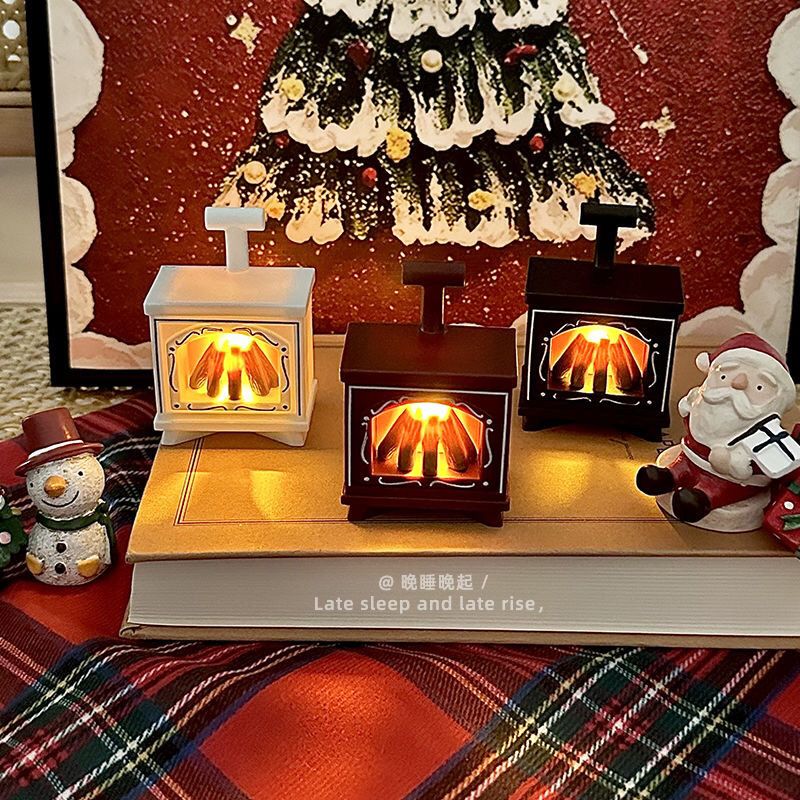 Cosplay Flame Prop - Verlichte mini-haardlamp met simulatievlam, kerst- en