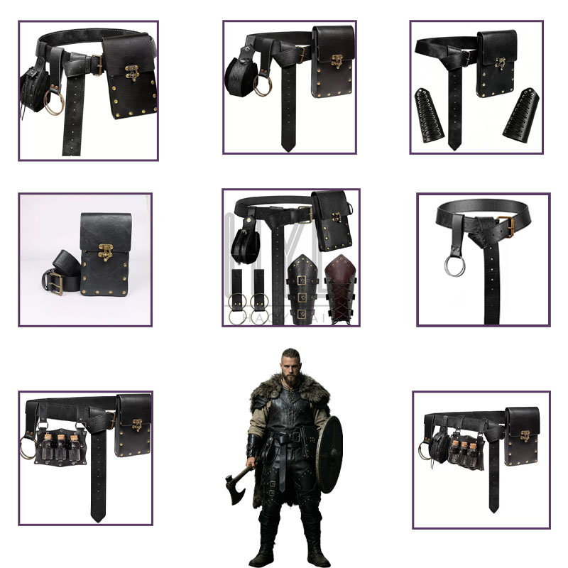 Cosplay Prop - Vikingkostuumaccessoireset Middeleeuwse Retro Steampunk PU-leer rekwisieten