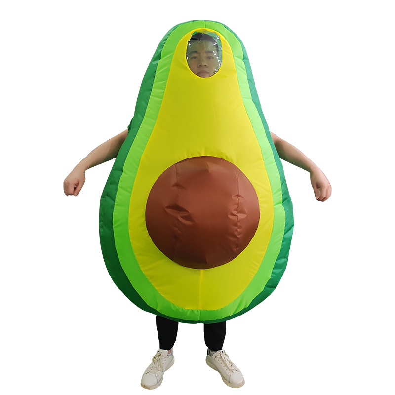 Cosplay Prop - Opblaasbare avocado-kostuums, cartoon-opblaaskleding, Halloween-feest, cosplay-kostuum, grappige