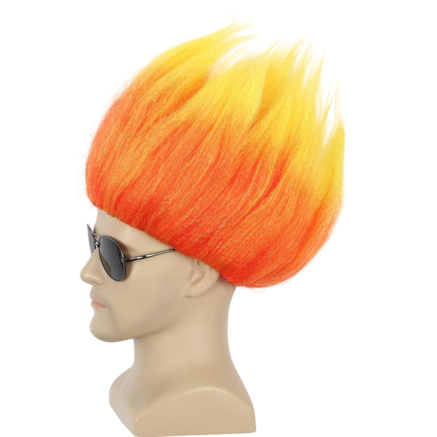 Cosplay Flame Prop - Korte oranje pruik stekelige anime pruik