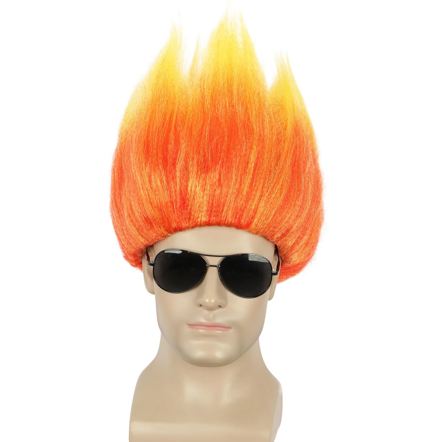 Korte oranje pruik stekelige a - Cosplay Flame Prop recensie en prijs