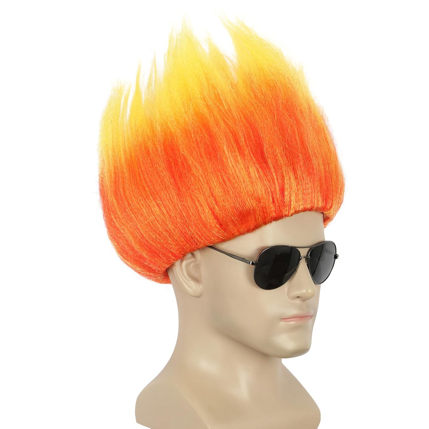 Korte oranje pruik stekelige a - Cosplay Flame Prop recensie en prijs