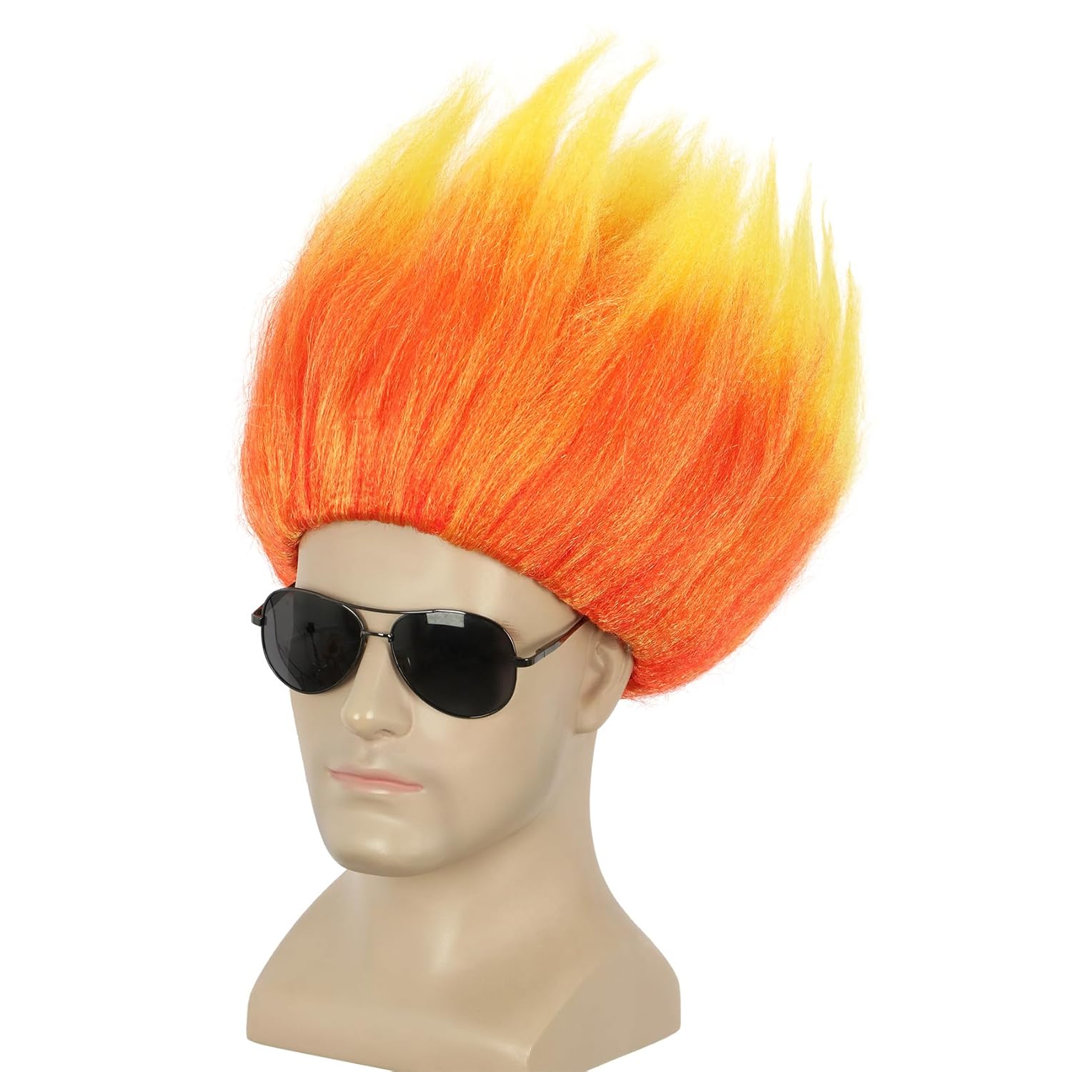 Korte oranje pruik stekelige a - Cosplay Flame Prop recensie en prijs